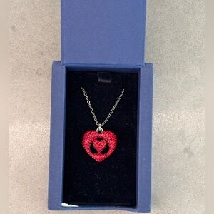 Swarovski Red Crystal Heart Necklace